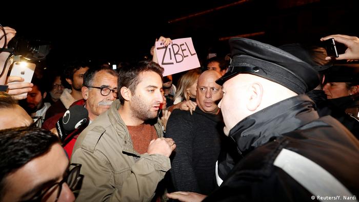 Matthew Caruana Galizia at demonstrations in Valletta