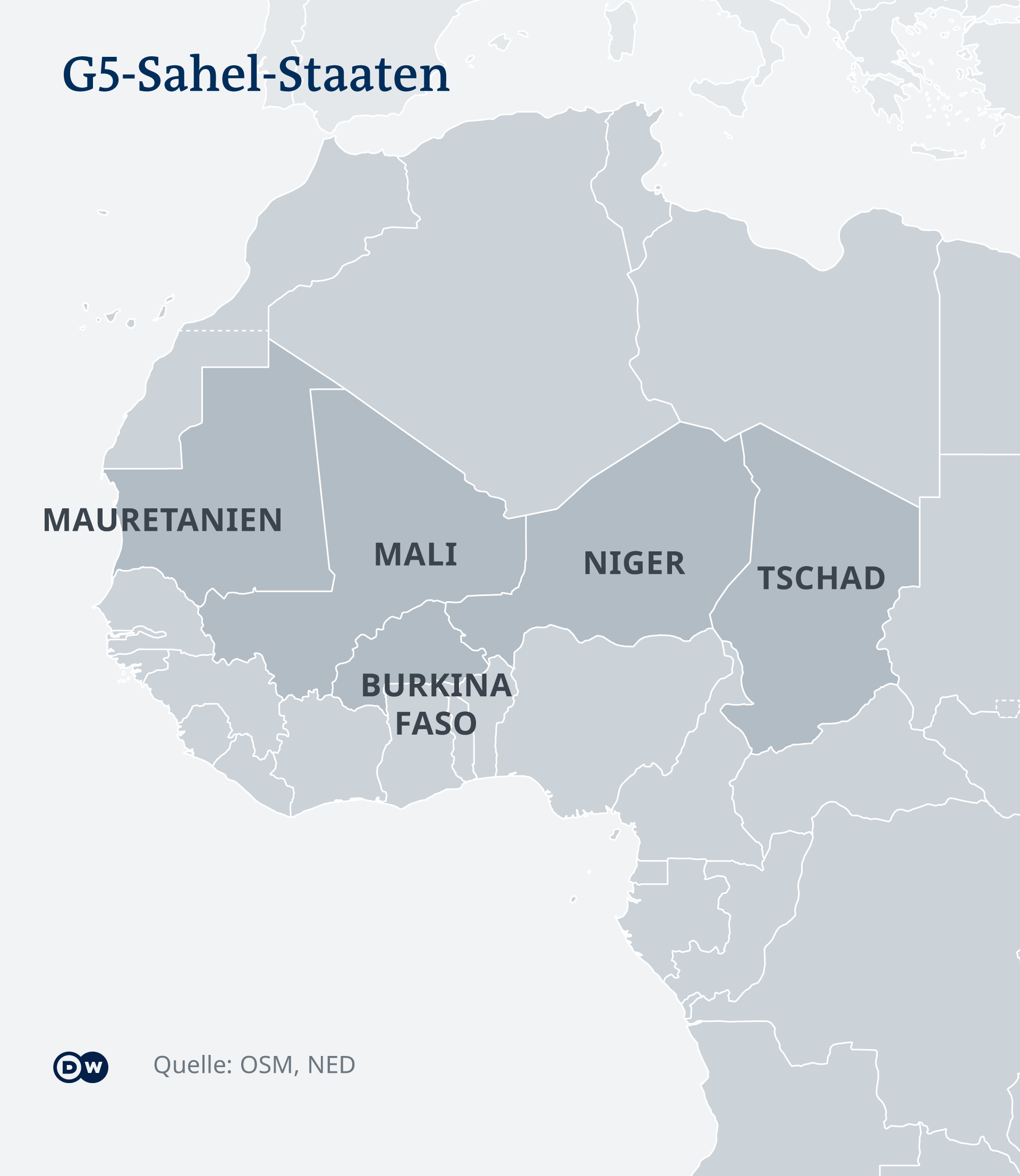 Karte G5-Sahel-Staaten