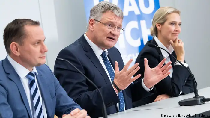 Tino Chrupalla (l) Jörg Meuthen (m) and Alice Weidel