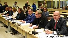Die Angeklagten im Prozess Reket , u.a. Katica Janeva, Bojan Jovanovski, Zoran Mileski, Zoran Mileski