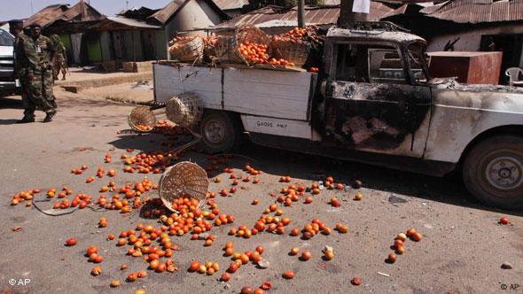 Ausgebrannter Truck (Bild: AP)