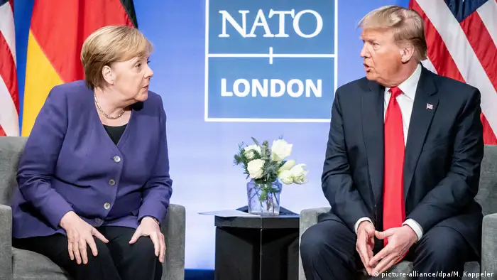 UK NATO Gipfel | Merkel und Trump