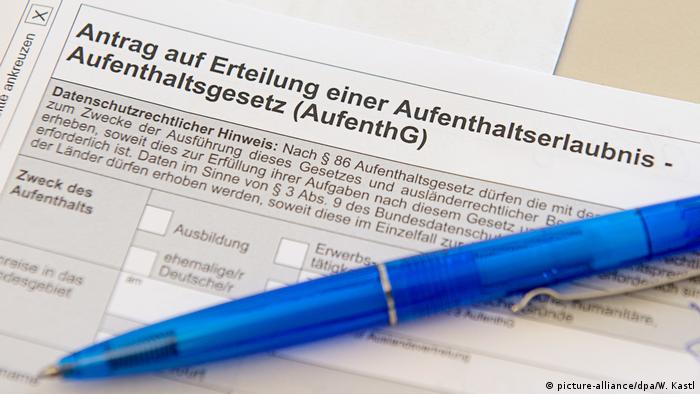 Deutschland Antrag auf Erteilung einer Aufenthaltserlaubnis 