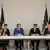 Владимир Зеленский, Ангела Меркель, Эмманюэль Макрон и Владимир Путин на пресс-конференции в Париже