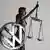 Volkswagen (VW) logo and a Justitia figure