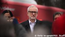 Opposition Labour party leader Jeremy Corbyn speaks to supporters during a campaign event in Bolton, northwest England on December 10, 2019. - Britain will go to the polls on December 12, 2019 to vote in a pre-Christmas general election. (Photo by Oli SCARFF / AFP) (Photo by OLI SCARFF/AFP via Getty Images)