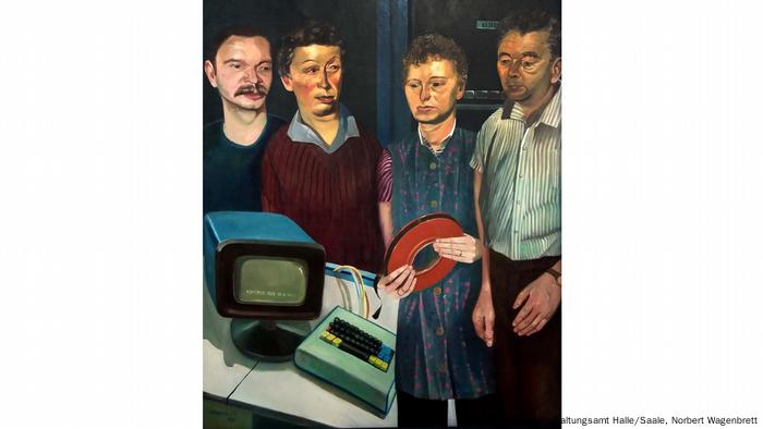 Brigade I /// Team I, 1989, Öl auf Leinwand (Landesverwaltungsamt Halle/Saale, Norbert Wagenbrett)