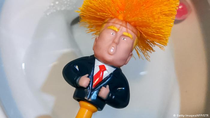 A Donald Trump toilet brush