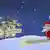 Олени и осел - символ Демократической партии - принесли Санта Клаусу весь об импичменте - карикатура Сергея Елкина
