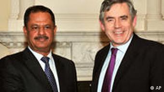 Der britische Premier Gordon Brown und sein jemenitischer Amtskollege Ali Mohammed Mujur (Foto:ap)