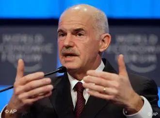希腊总理帕潘德里欧（George Papandreou）在达沃斯世界经济论坛