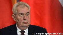 Czech President Milos Zeman listens to the Chinese President before signing a bilateral treaty of strategic partnership on March 29, 2016, in Prague.
Chinese President Xi Jinping signed a landmark strategic partnership with his Czech counterpart in Prague amid a fresh wave of protests in the Czech capital against Beijing's policies on Tibet. / AFP / Michal Cizek (Photo credit should read MICHAL CIZEK/AFP via Getty Images)