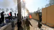 美国驻巴格达大使馆遭冲击