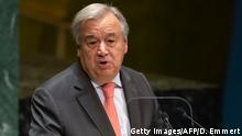 UN Secretary General António Guterres speaks at the 74th session of the United Nations General Assembly September 24, 2019, in New York. (Photo by Don Emmert / AFP) (Photo credit should read DON EMMERT/AFP via Getty Images)