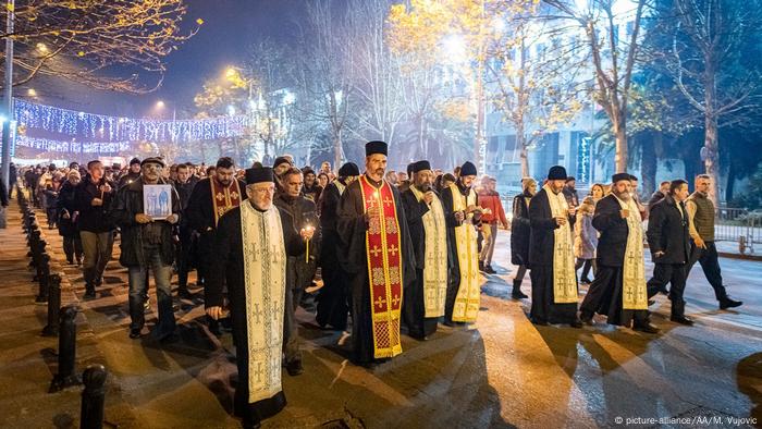 Montenegro Proteste gegen umstrittenes Kirchengesetz in Podgoria 