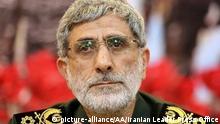 TEHRAN, IRAN - JANUARY 3: (----EDITORIAL USE ONLY Äì MANDATORY CREDIT - IRANIAN LEADER PRESS OFFICE / HANDOUT - NO MARKETING NO ADVERTISING CAMPAIGNS - DISTRIBUTED AS A SERVICE TO CLIENTS----) A handout photo shows Ismail Qaani after he has been appointed as commander of the Iranian Revolutionary Guards' Quds Forces after a drone strike near Baghdad International Airport killed Qasem Soleimani, on January 3, 2020 in Tehran, Iran. Iranian Leader Press Office / Handout / Anadolu Agency | Keine Weitergabe an Wiederverkäufer.