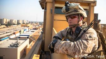 Irak Bagdad Wache der US-Botschaft