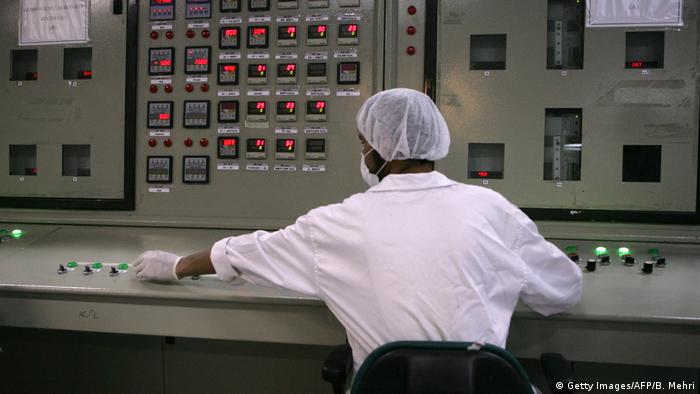 An Iranian technician works at the Isfahan Uranium Conversion Facilities (UCF), 420 kms south of Tehran
