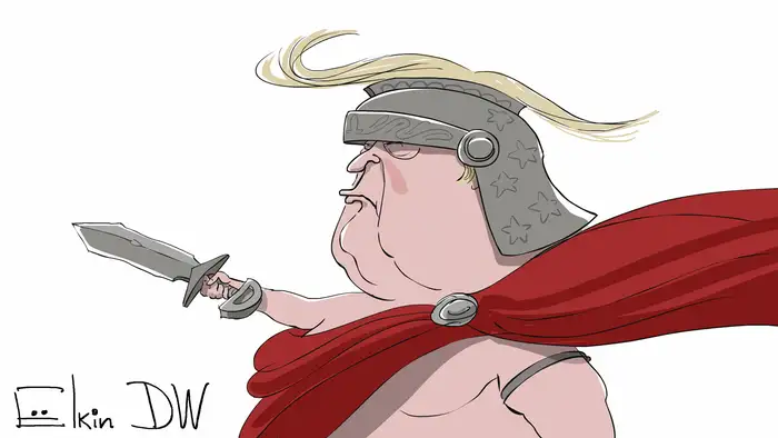 Karikatur Donald Trump ohne Worte