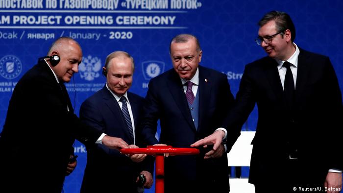 Януари 2020, Истанбул: Борисов присъства на откриването на Турски поток, доставящ руски природен газ за Южна Европа