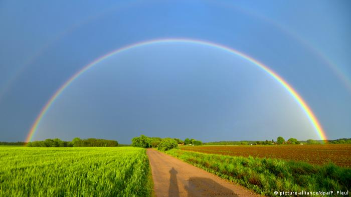 rainbow over fields (picture-alliance/dpa/P. Pleul)