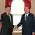 El líder del ejecutivo libio reconocido internacionalmente, Fayez al Sarraj, y el presidente de Turquía, Recep Tayyip Erdogan. 