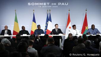 Emmanuel Macron et ses homologues du G5 Sahel lors du sommet de Pau en janvier 2020.