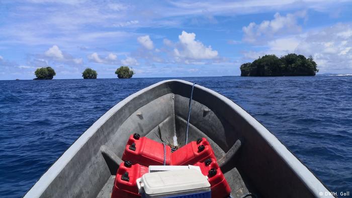 A boat on the water in the Solomon Islands