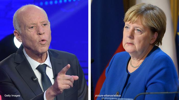 Bildkombo Kais Saied Angela Merkel