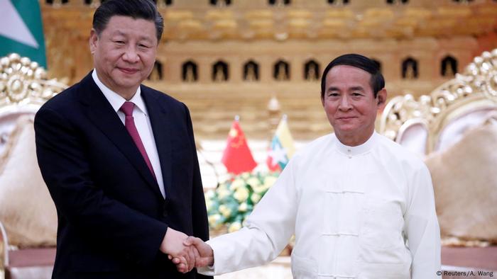 Mynmar | Xi Jinping mit Win Myint
