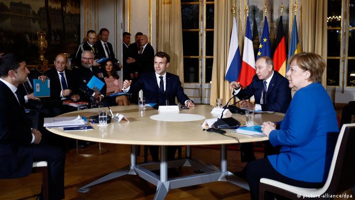 Frankreich Normandie-Gipfel Merkel, Macron, Putin und Selenskyj