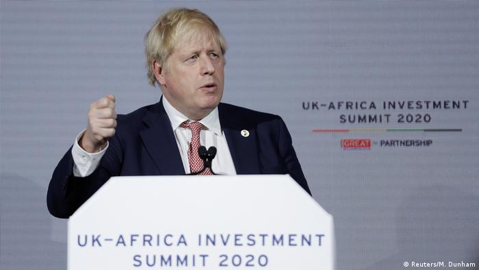 Britain's Prime Minister Boris Johnson speaks at the UK-Africa Investment Summit in London 