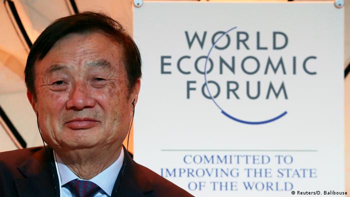 Жэнь Чжэнфэй, основатель и генеральный директор Huawei, на Всемирном экономическом форуме в Давосе в 2020 году.