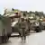 Колонна американских танков на дороге в Германии