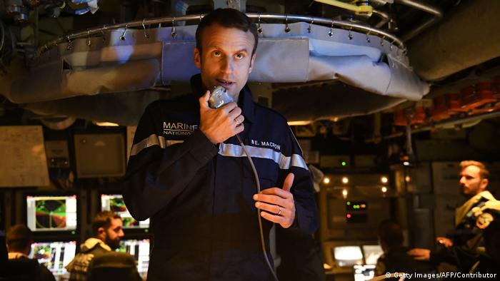 Frankreich Marine l Macron besucht das U-Boot Le Terrible