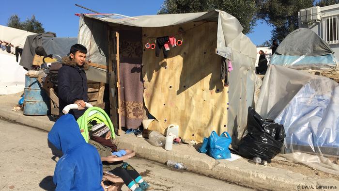 Flüchtlinge im Camp Moria auf Lesbos
