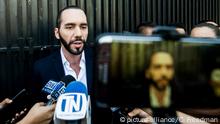 March 28, 2018 - San Salvador, El Salvador - Salvadoran president-elect NAYIB BUKELE gave a brief press conference before entering the Specialized Court of Sentencing for crimes against women. BUKELE is accused of insulting and throwing an apple at the former Municipal Trustee of San Salvador |