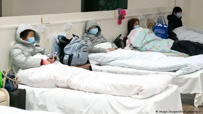 China Wuhan Coronavirus-Patienten in provisorischem Krankenhaus