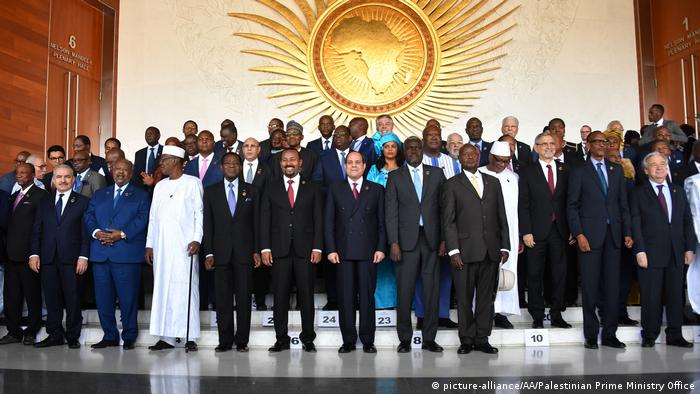 Heads of African nations meet at a African Union Summit in Addis Ababa, 2020