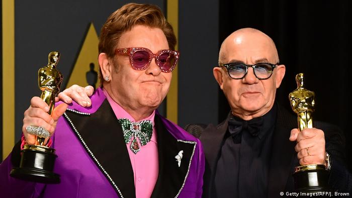 Elton John and Bernie Taupin at the Oscars (Getty Images/AFP/J. Brown)