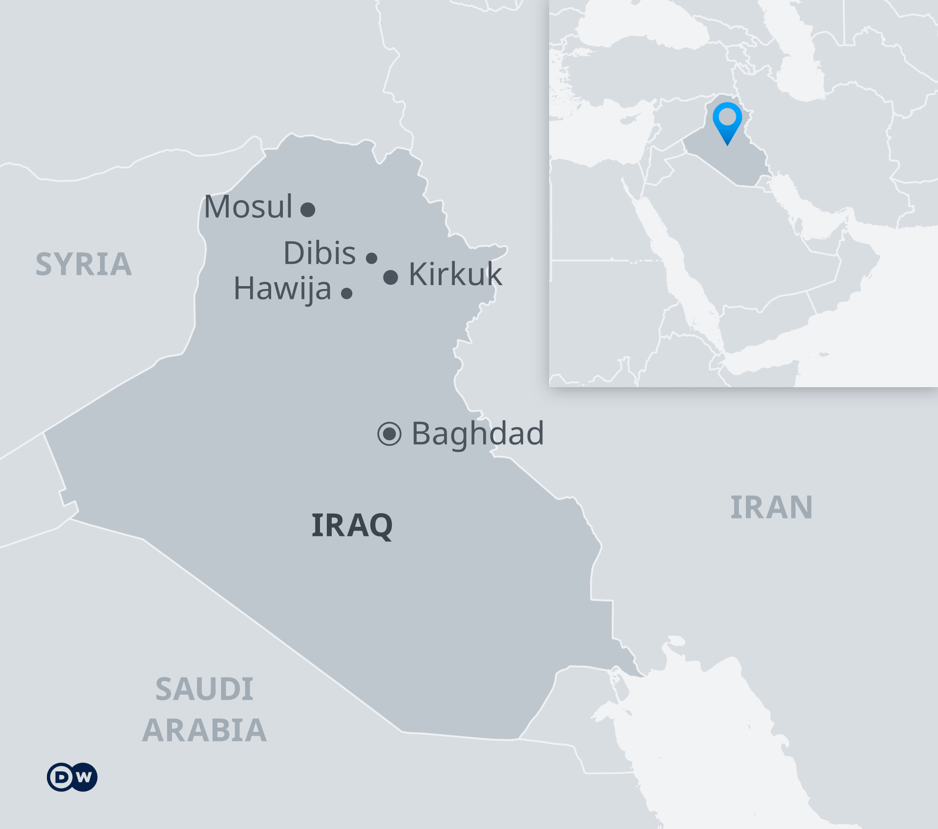 Infografik Karte Irak EN