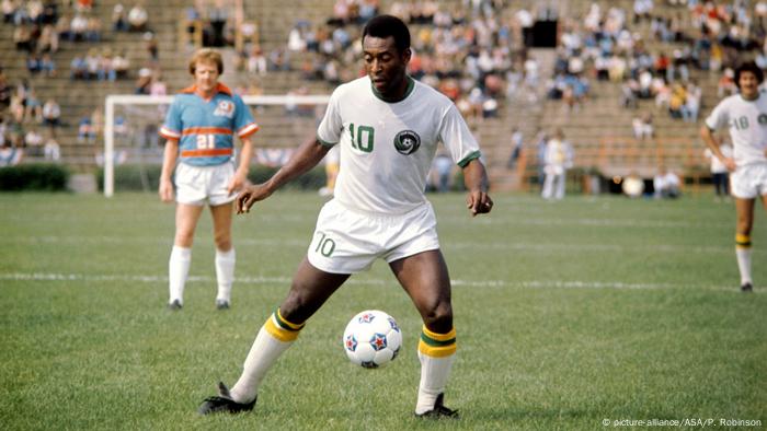 Pelé en el Cosmos de Nueva York.