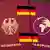 Обложка немецкого паспорта и рядом - символический иностранный паспорт