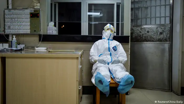 Wuhan China Krankenhausmitarbeiter Pfleger Coronavirus