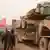 Türkei Streitkräfte schicken Militärfahzeuge an die syrische Grenze