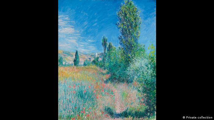 Landschaft auf der Insel Saint-Martin bei Vétheuil. Gemälde von Claude Monet, zu sehen im Museum Barberini. (2/22 – 2020/6/1) (Private collection)