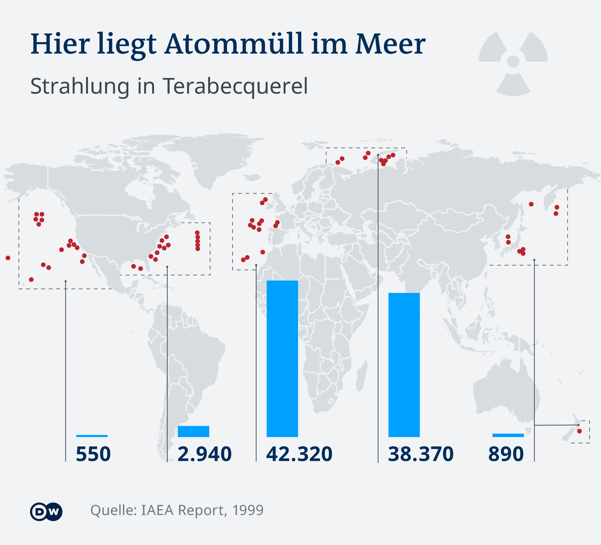 Infografik - Hier liegt Atommüll im Meer - DE