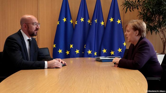 Brüssel Präsident des Europäischen Rates Charles Michel Kanzlerin Merkel