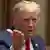 US President Donald Trump gesturing