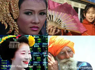 Symbolbild Menschen Asien Thailand China Japan Indien Foto: AP/DW Fotomontage